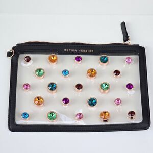 Sophia Webster Clear Pouch Colorful Gem Wristlet Bag Clutch No Strap
